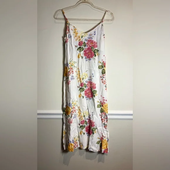 Reformation Boston Midi Dress in Bouquet White Pink Floral Size 0 - Picture 4 of 9